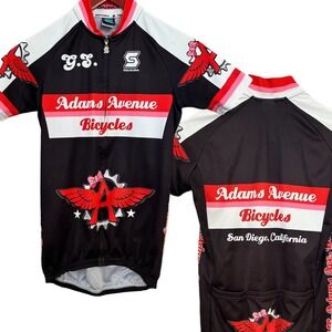 Squadra Womens Cycling Jersey XS Black Full Zip Adams Avenue Bicycles Racing